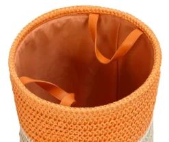 Natural & Orange 3-Piece Paper Straw Nesting Storage Basket Set 16 Natural & Orange 3-Piece Paper Straw Nesting Storage Basket Set -Cheap Home Store 810669763 A0 6