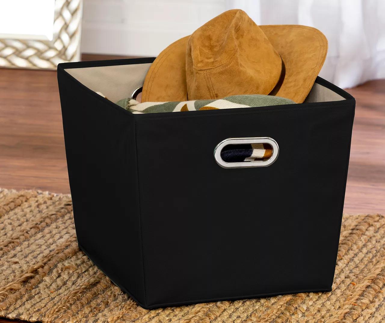 Black Large Storage Bin 4 Black Large Storage Bin - Image 2