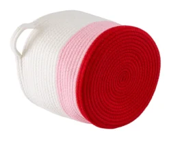 White, Pink & Red Cotton Rope 2-Piece Nesting Storage Basket Set -Cheap Home Store 810669766 A0 5