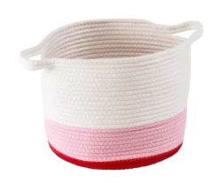 White, Pink & Red Cotton Rope 2-Piece Nesting Storage Basket Set -Cheap Home Store 810669766 A0 6