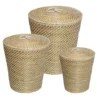 Natural Seagrass 3-Piece Nesting Storage Basket Set With Lids -Cheap Home Store 810669768 A0 1