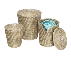 Natural Seagrass 3-Piece Nesting Storage Basket Set With Lids -Cheap Home Store 810669768 A0 3