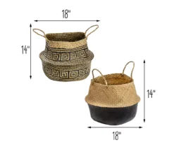 Natural & Black 2-Piece Folding Belly Storage Basket Set 9 Natural & Black 2-Piece Folding Belly Storage Basket Set -Cheap Home Store 810669769 A0 4