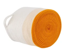 White & Orange Cotton Rope 2-Piece Nesting Storage Basket Set -Cheap Home Store 810669772 A0 5