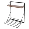 Black & Walnut-Finish Wall-Mounted Drying Rack With Shelf -Cheap Home Store 810669777 A0 1