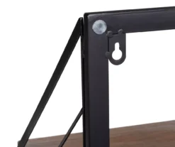 Black & Walnut-Finish Wall-Mounted Drying Rack With Shelf -Cheap Home Store 810669777 A0 4