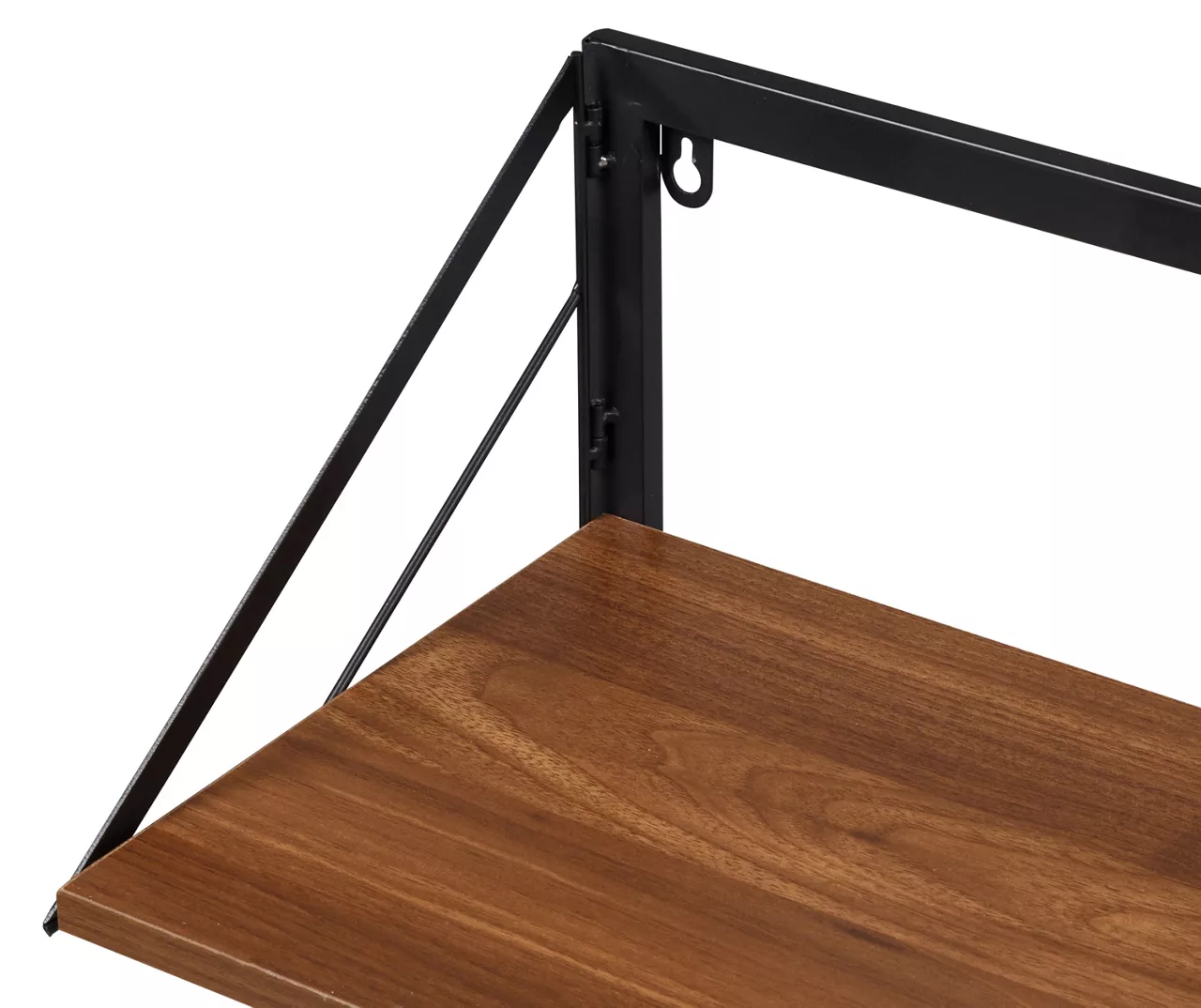 Black & Walnut-Finish Wall-Mounted Hamper With Shelf 4 Black & Walnut-Finish Wall-Mounted Hamper With Shelf - Image 2