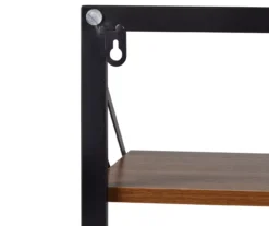 Black & Walnut-Finish Wall-Mounted Hamper With Shelf 13 Black & Walnut-Finish Wall-Mounted Hamper With Shelf -Cheap Home Store 810669783 A0 3