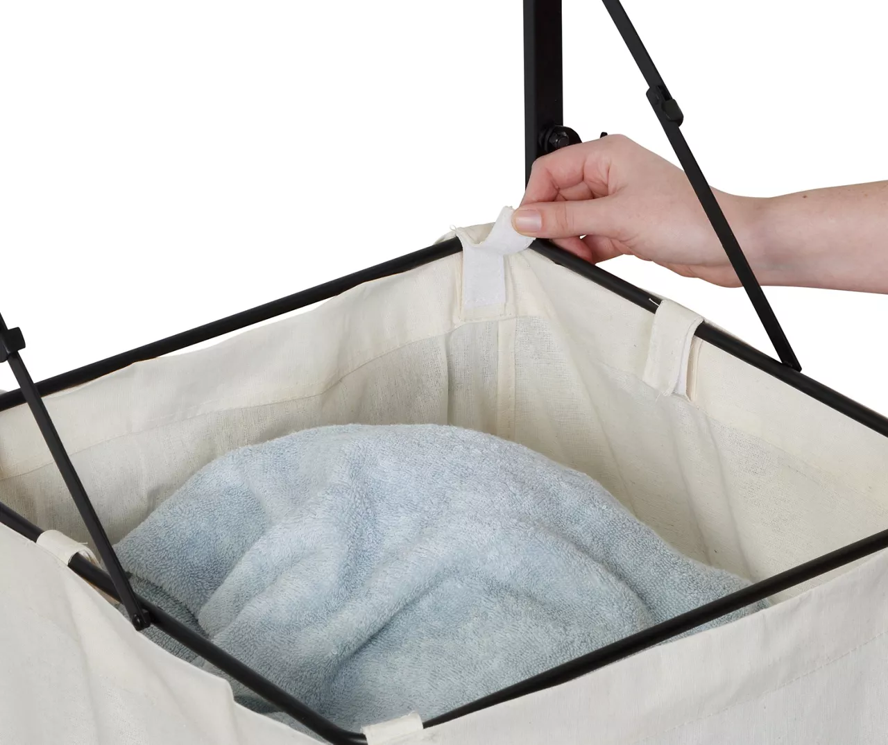 Black & Walnut-Finish Wall-Mounted Hamper With Shelf 8 Black & Walnut-Finish Wall-Mounted Hamper With Shelf - Image 6