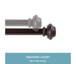 Lenon Weathered Brown 5/8" Adjustable Curtain Rod, (28"-48") 10 Lenon Weathered Brown 5/8" Adjustable Curtain Rod, (28"-48") -Cheap Home Store 810679593 A0 04