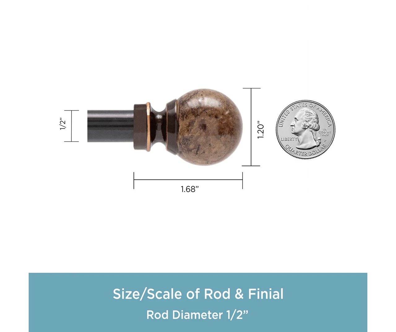 Kenney Jillian Marble Adjustable Curtain Rod 6 Kenney Jillian Marble Adjustable Curtain Rod - Image 4