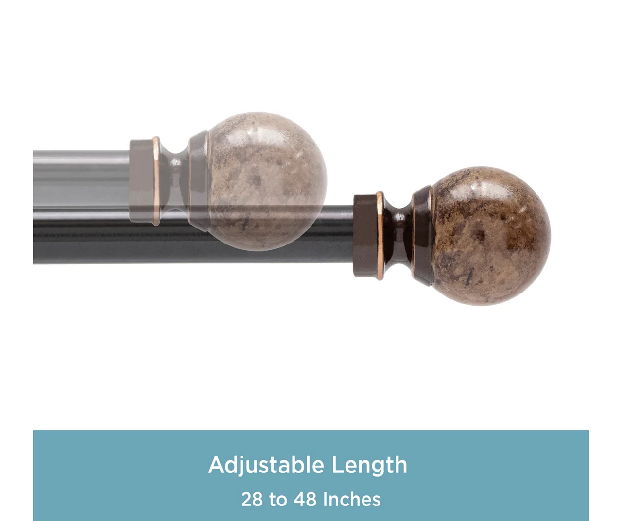 Kenney Jillian Marble Adjustable Curtain Rod 7 Kenney Jillian Marble Adjustable Curtain Rod - Image 5