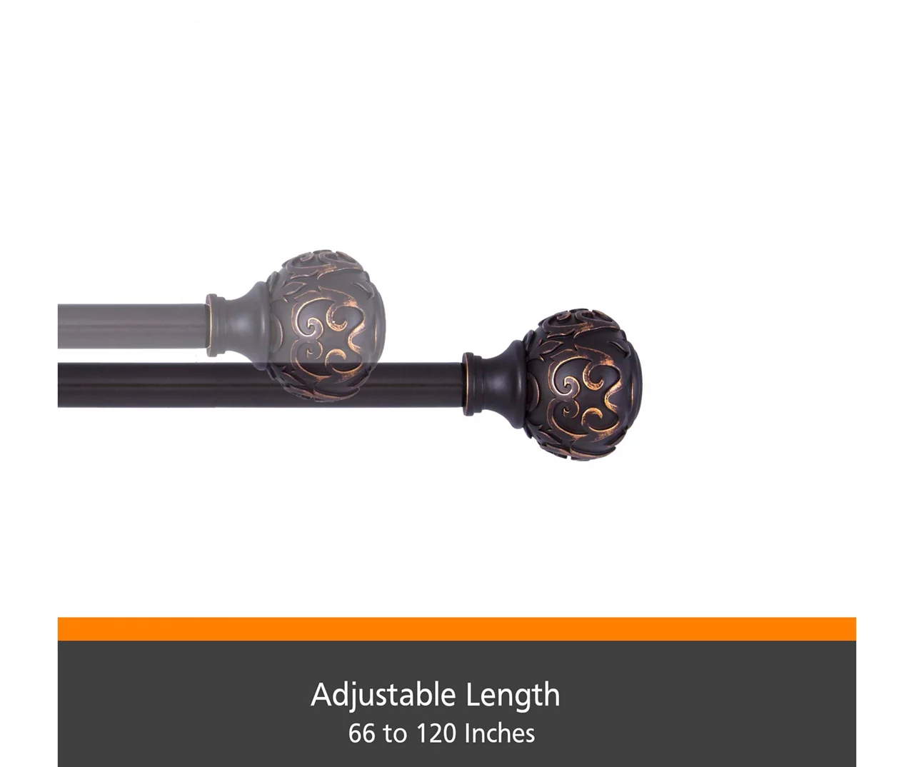 Kenney Carey Fast Fit 5/8" Adjustable Curtain Rod 11 Kenney Carey Fast Fit 5/8" Adjustable Curtain Rod - Image 9