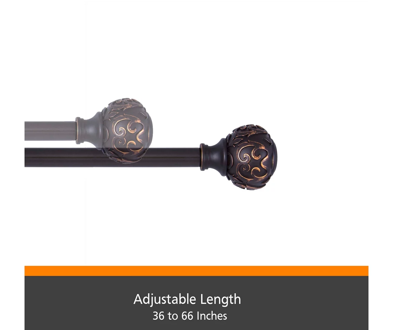 Kenney Carey Fast Fit 5/8" Adjustable Curtain Rod 7 Kenney Carey Fast Fit 5/8" Adjustable Curtain Rod - Image 5