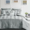 Kingston Gray & White Buffalo Check King 8-Piece Comforter Set -Cheap Home Store 810679989 810679990 810679991 A0 1