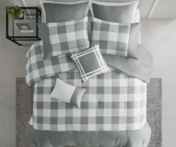 Kingston Gray & White Buffalo Check King 8-Piece Comforter Set -Cheap Home Store 810679989 810679990 810679991 A4 4
